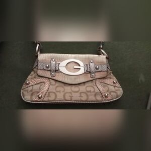 Guess Beige and Silver Handbag